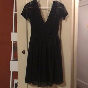 Black dress with lace sleeves